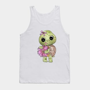 Schildkröte mit Blume Tank Top